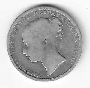 Victoria Silver Young Head 1s One Shilling 1869 GB British Victorian Coin - Picture 1 of 2