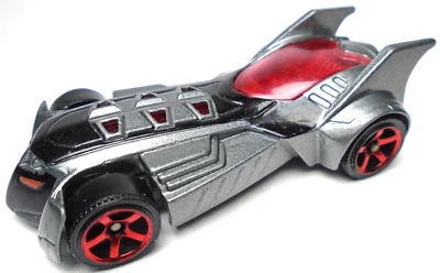 2012 MATCHBOX BATMAN BATMOBILE SILVER & BLACK 1:64 DIECAST 2 3/4" CAR WITH RED - Image 1 of 4