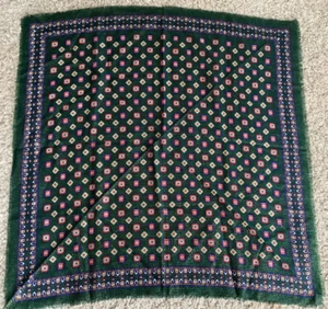 Vintage Oscar de la Renta Zubehör Straße grüne quadratische Wolle Schal Japan - Bild 1 von 6