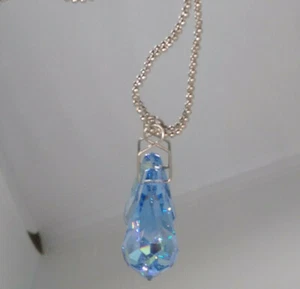 Swarovski Crystal Light Sapphire AB Teardrop Suncatcher/ Prism; Popular Shape!