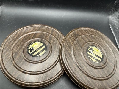 Lote de 2 soportes de película de carrete y lata de madera Harwood de 8 mm de colección estuche de metal de grano de madera Foto 1 de 4