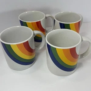 Taza de café RAINBOW Corea FTDA especialmente para ti 1984 vintage retro juego de 4 - Imagen 1 de 6