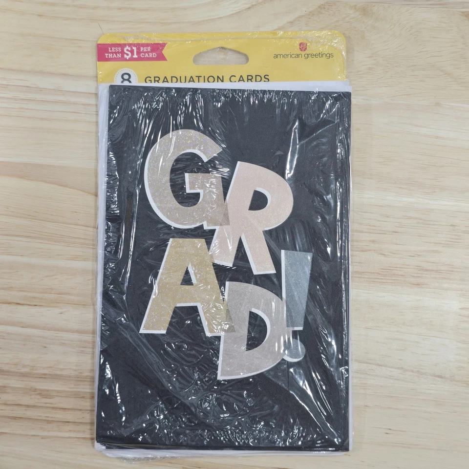 8 Graduation Greeting Cards with Envelope - 1 design GRAD! Congrats - Image 1 of 3