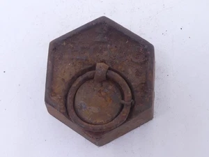 altes 2 Hectog 200 gramm Gewicht Krämer Kaufmann Eckige Form mit Ring Frankreich - Picture 1 of 5