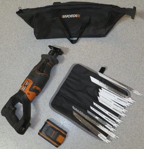 Worx 20V Reciprocating Saw +Battery/bag/blades. - Picture 1 of 20