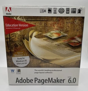Adobe PageMaker 6.0 Education Edition for Windows Complete Box Sealed - Picture 1 of 4