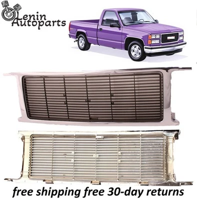 For GMC C1500 K1500 PICKUP 1989-1991 R1500 V1500 SUBURBAN Grille Argent & Chrome - Image 1 of 4