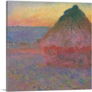 ARTCANVAS Haystack 1891 Canvas Art Print by Claude Monet - Picture 1 of 11