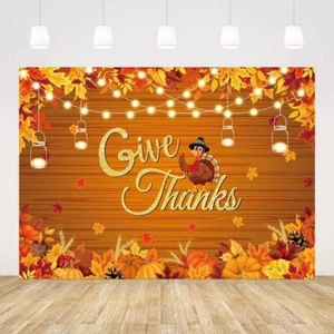 7x5ft Autumn Thanksgiving Festival Backdrop Harvest Pumpkin Banner - Picture 1 of 6
