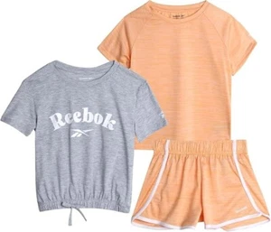 Reebok Girls' Active 3PC Shorts Set Size 4, 5, 6, 6X, 7, 8, 10, 12 - Picture 1 of 1