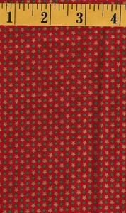 Cotton Quilt FABRIC Calico RED-GREEN-GOLD MINI STARS 18"x20" J.Kessler~Concord - Picture 1 of 4