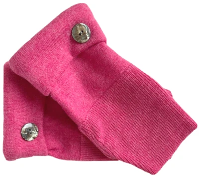 FINGERLESS GLOVES PINK S - M - L SMALL - MEDIUM - LARGE 100% MERINO WOOL MITTENS - Image 1 of 2