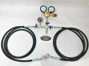 Dual Hose Nitrogen Regulator Shock Fill Kit 800 PSI 8' Rubber ORI Fox King - Picture 1 of 8