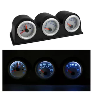 2'' 52mm Car Triple Gauge Kit 3in1 Tachometer RPM Water Temp Oil Pressure Gauge - Picture 1 of 6