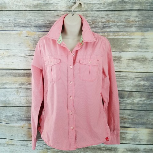 Camicia The North Face taglia M con bottoni micro quadri arancione bianco vapor stoppino