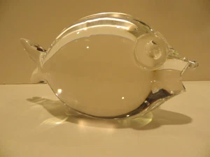 Vint STEUBEN Crystal Glass FISH Frosted Eyes Mid Century Modern George Thompson - Picture 1 of 11