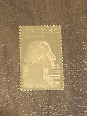 Estampilla de oro vintage de 20 centavos de George Washington 1732-1982 de Estados Unidos Foto 1 de 3