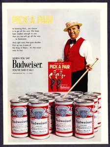 1971 Ed McMahon en sombrero de paja foto ""Elige un par"" cerveza Budweiser promoción anuncio impreso" - Imagen 1 de 1