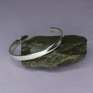 BRAZALETE DE TORQUE PLATEADO SEÑORA, SÓLIDO, HECHO A MANO 18g  - Imagen 1 de 6
