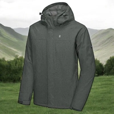 Mens Waterproof Coat Andy Snowboarding Windproof Ski Jacket Light Grey Size L - Image 1 of 4