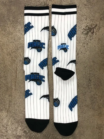 Orlando Magic NBA Mens Large Socks Fits Size 6-12 PKWY Logo Panel Crew Cover