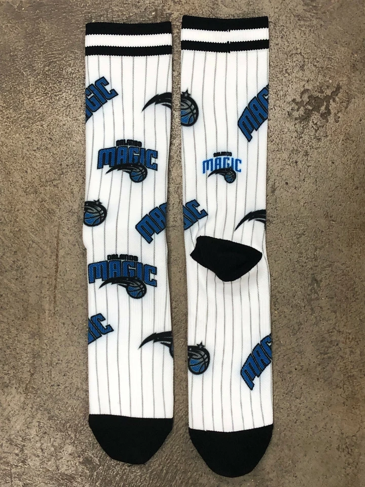 Orlando Magic NBA Mens Large Socks Fits Size 6-12 PKWY Logo Panel Crew - Image 1 of 1