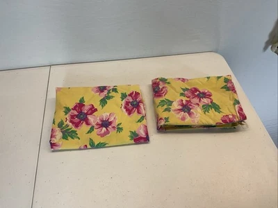 Ralph Lauren Vintage Chelsea Cottage Estándar 2 Fundas de Almohada Amarillo Rosa Foto 1 de 4