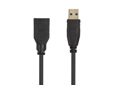 Monoprice USB 3.0 Type-A to Type-A Female Extension Cable - 6ft - Black, 32awg - Image 1 of 4