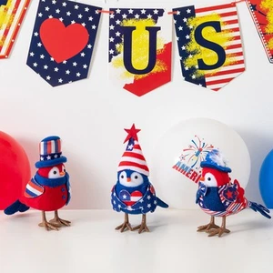 July Birds American Independence Day Fourth of July Veterans Day 3 Bird Plush... - Picture 1 of 6