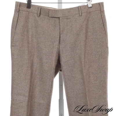 Pantalones Corneliani Hecho en Italia 96/4 SEDA CACHEMIRA Taupe Fawn Franela Suave 50 L Foto 1 de 4