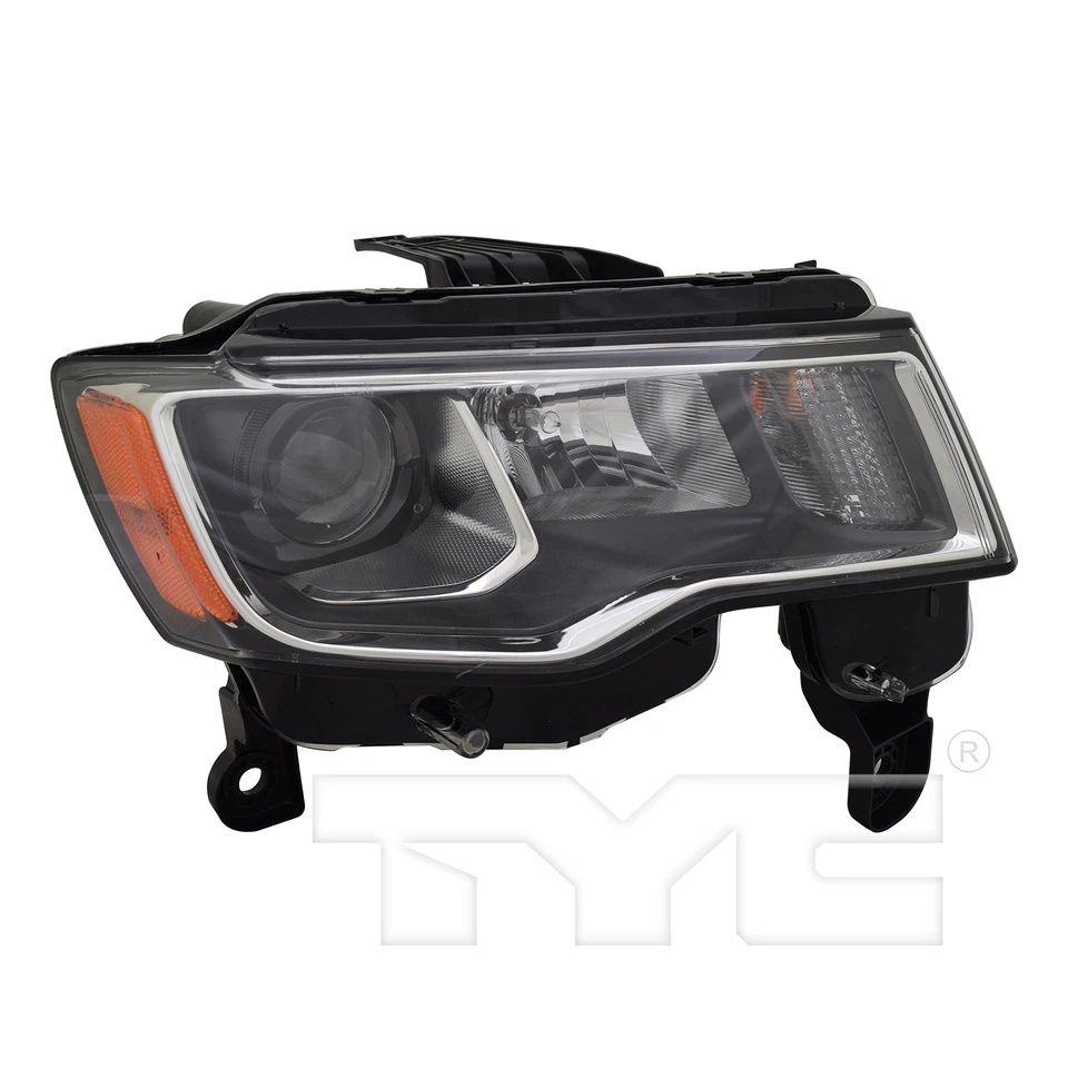Lámpara de faro halógena para Jeep Grand Cherokee 17-19 cromada pasajero derecho CAPA Foto 1 de 4
