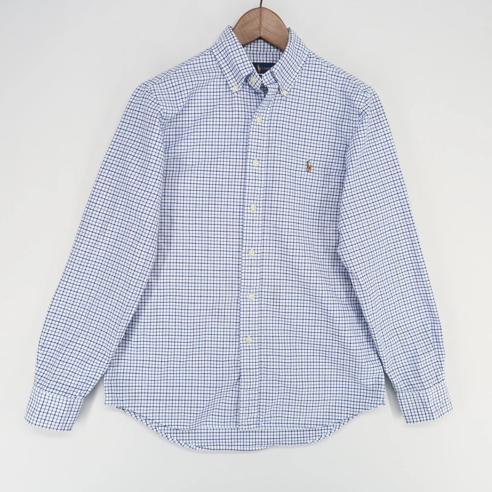 Camisa Oxford Ralph Lauren Calce Clásico Para Hombre S Azul Blanco Cuadros Abotonada Foto 1 de 4
