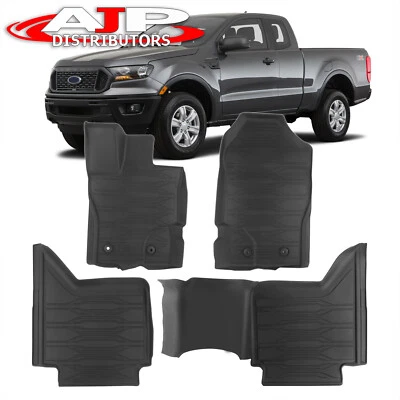 All-Season Protect Floor Mats Liners Front+Rear For 2019-2022 Ford Ranger Super - Image 1 of 4