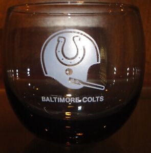 Vintage Baltimore Colts NFL Smoked Glass NOS (Set of 1)
