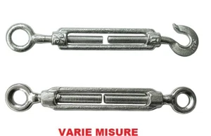 TENDITORE TIRANTE PER FUNE CORDA VIGNETO RETE  OCCHIO GANCIO IN ACCIAIO ZINCATO - Foto 1 di 3