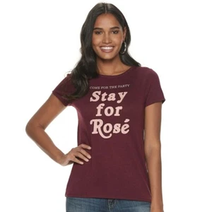 Women's Rock & Republic Stay for Rosé Graphic Tee Women Size XXL $36 New NWT - Picture 1 of 1