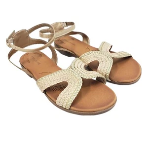 Maurices Women's Ankle Strap Sandals Size 8M Tan Alisha Natural Ombre Flats - Picture 1 of 9