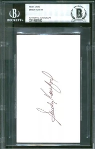 TARJETA ÍNDICE FIRMADA SANDY KOUFAX HOF BGS AUTÓGRAFO AUTÉNTICO ¡¡Súper limpia!!! - Imagen 1 de 2