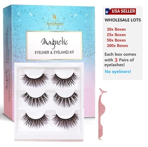 Großhandel Posten magnetische Wimpern 3D falsche Wimpern Fuax Nerz natürliche Optik wiederverwendbar - Bild 1 von 5
