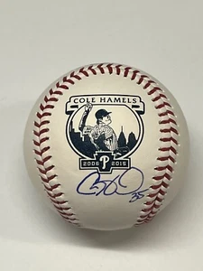 Cole Hamels Signed Rawlings Commemorative Retirement Logo Baseball Phillies JSA - Picture 1 of 2
