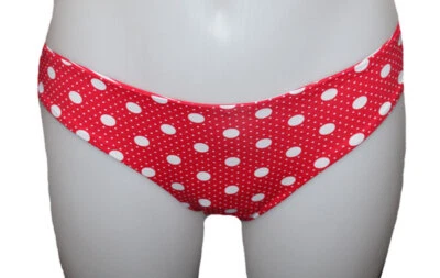 BIKINI SLIP BIKINIHOSE GESTREIFT / GEPUNKTET MOONTIDE ROT WEISS WENDBAR 36 NEU - Bild 1 von 4