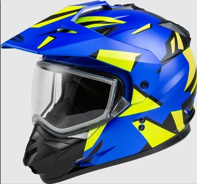 Casco de moto de nieve GMAX GM-11S doble deportivo azul/alta visibilidad L XL 2XL 72-7125 LIQUIDACIÓN Foto 1 de 4