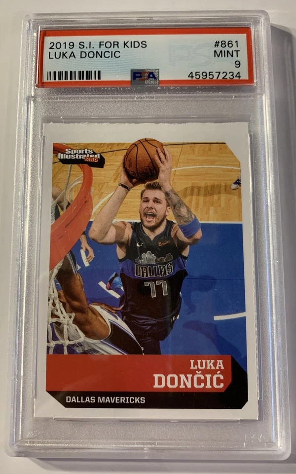 LUKA DONCIC ROOKIE MINT RARE MAVS NBA SI For KIDS RC Lakers PSA 9 - Image 1 of 2