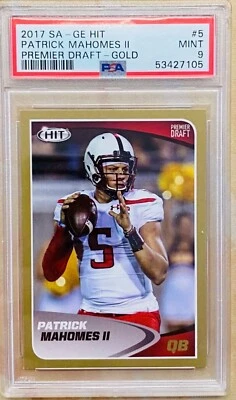 💎2017 Patrick Mahomes SAGE HIT GOLD ROOKIE CARD #5 PSA 9 sub RC prizm🔥MVP HOT! - Image 1 of 4