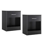 Set of 2 Nightstand Bedside Cabinet w/ 2 Drawers Storage Bedroom End Table Black