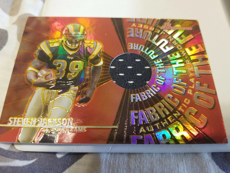 2004 Bowman Football Fabric of the Future Steven Jackson jersey Foto 1 de 1