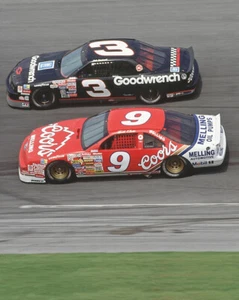 Coors Ford BILL ELLIOTT vs DALE EARNHARDT Glossy 8x10 Photo Daytona 500 Poster - Picture 1 of 1