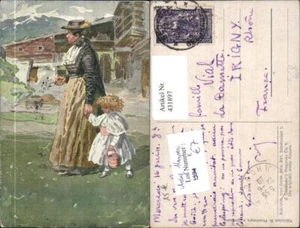 431897,Künstler Ak Adolfa Kaspara Mutter Frau m. Kind Trachten Polen - Picture 1 of 1