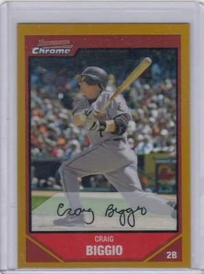 Craig Biggio Bowman 2007 refractor cromado dorado paralelo/50 - #33 Houston Astros Foto 1 de 2