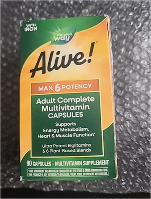 Nature's Way Alive! Multivitamínico diario Max6 Max Potency 90 cápsulas 31/10/2026 Foto 1 de 4